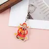 Chaveiro de Acrílico Dupla Face do Deus da Fortuna Desenho Animado Decoração Criativa de Ano Novo Pingente de Mochila Pequeno Presente Ornamentado Atrai-Fortuna
