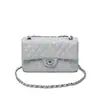 2026 Nova Bolsa Pequena da Moda Estilo Chanel com Bordado de Diamantes, Bolsa Pequena Quadrada com Corrente, Bolsa de Ombro e Transversal Elegante e Sofisticada