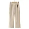 Pantalones rectos de cachemir sintético para otoño de madre 2026 otoño/invierno nuevos elegantes versátiles de lana de pierna ancha para mujeres de mediana edad