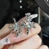 Pendientes de piedra lunar con diseño de nicho, estilo flor, personalidad irregular francesa, estilo avanzado francés