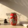 Jarrón Pequeño de Cerámica Azul y Blanco Pintado a Mano Vintage Nostálgico Pastel Bajo Vidriado Contenedor de Flores Hidropónicas Decoración de Casa de Huéspedes Sala de Té Decoración Suave