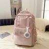 Mochila Leve de Grande Capacidade Estilo Japonês para Estudantes, Mochila de Viagem Popular com Emblema, Bolsa Escolar Casual