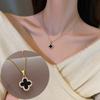 Collar de Trébol de Cuatro Hojas para Mujer Lujo Ligero Nicho Distintivo Cadena Clavicular 2021 Nuevo Estilo Sentido del Diseño Accesorios Verano