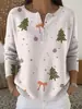 Sudadera de Punto con Cuello en V, Botones y Mangas Largas, Estilo Nuevo Transfronterizo, Otoño e Invierno, Suéter con Estampado de Moda Personalizado para Mujer