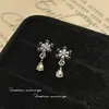Pendientes de borla con diamantes, estilo chica hot dulce y genial, versátiles para ir al trabajo, pendientes elegantes y lujosos de alta gama.