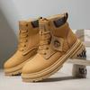 Botas Martin Europeas para Hombre 2024 Otoño Estilo Británico Botas Amarillas Suela Suave Botines Retro Botas de Trabajo Estilo Retro