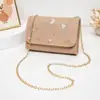 Bolsa Quadrada Pequena Bordada da Moda 2025 Nova Versátil Corrente Bolsa Feminina Bolsa de Ombro de Alto Padrão Comércio Exterior Atacado Bolsa Pequena