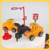 Mini Veículos de Engenharia Simulados, Veículos de Engenharia de Brinquedo, 6 Enfeites Decorativos Mistos para Assar, Fotos em 6 Vezes