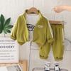Roupas casuais de primavera para bebês uma geração de 2025 primavera e outono novo terno esportivo para meninos e meninas terno infantil de três peças moda