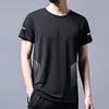 [Entrega Rápida] Camiseta de Seda Helada de Verano para Hombre, Cuello Redondo, Secado Rápido, Manga Corta, Transpirable, Talla Grande, Top Deportivo Holgado para Hombre