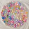 Flor de Flor de Cinco Pétalos de Acrílico Jelly de Dos Tonos Color Plateado 12mm Accesorios para el Cabello Estilo Antiguo DIY Pasadores Cuentas Sueltas Material Accesorios Adornos