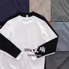 Camiseta Pesada 300g Masculina Manga Longa Básica Retro Americano Casual Cor Lisa Algodão Puro Gola Redonda Camisa Base Primavera & Outono Branco