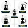 Cafetera en stock, de vidrio y acero inoxidable 304, cafetera de prensa francesa, prismática estilo americano, conveniente para uso doméstico