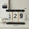 Calendario de Madera Moderno de Hojas Giratorias para Escritorio Colgante Dormitorio Estudio Oficina Decoración de Escritorio Accesorios para Fotos Calendario Perpetuo