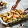 Travessa de Vidro Retangular para Assar Peixe Específica para Cozinha Resistente a Altas Temperaturas Travessa de Vidro para Assar Forno Micro-ondas Peixe Cozido a Vapor Resistente ao Calor