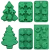 Moldes navideños de silicona de grado alimenticio hechos a medida, moldes de chocolate de hombre de jengibre de árbol de Navidad, moldes para hornear pasteles DIY