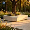 Banco para Cova de Árvore de Terrazzo Quadrado Irregular Pedra Artificial Concreto Arborização Comunitária Banco ao Redor da Árvore Fabricante Feito Sob Medida
