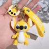 Llavero de Puntada de Alta Calidad Muñeca de Plástico Suave PVC Creativo Lilo y Stitch Colgante para Llave de Coche Regalo