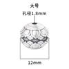Plata pura S999 retro envejecido 3d duro Plata Loto soporte cuentas cuentas redondas diy Pulsera Wenwan accesorios de pulsera Loto