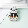 Broche de Panda Transparente con Borde de Dibujos Animados de Acrílico Accesorio para Mochila Regalo para Estudiante de Primaria Muñeca Linda Fresca y Dulce