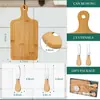 Tábua de Bambu para Deli Transfronteiriça Festa de Batismo Presente Tábua de Corte Portátil ao Ar Livre Queijo Tábua de Queijo Faca e Garfo Conjunto de Tábua de Corte