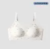 Sujetador de encaje floral estilo rústico para mujer, diseñado para realzar bustos pequeños, juntar los pechos laterales, prevenir la flacidez, sin costuras, puro y deseable, con un hermoso diseño en la espalda