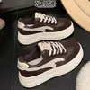 Zapatos de Plataforma de Cuero Genuino Suela Gruesa Aumentadores de Altura con Cordones Zapatos Blancos Zapatos de Mujer 2026 Otoño/Invierno Nuevos Versátiles Casuales Deportivos Zapatos Individuales
