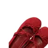 Versión en Stock~Cómodos Zapatos Mary Jane Rojos Invisibles de 5 cm para Mujeres Bajitas, Bailarinas Suaves