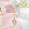 Moderna y de Alta Gama Cadena con Símbolo de Infinito de Diseño Único, Colgante en Forma de Corazón Tachonado con Diamantes, Electrochapado en Oro Real, Elegante Regalo