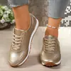 2026 Verano Nuevo Europeo y Americano Comercio Exterior Tallas Grandes Punta Redonda Moda con Cordones Cómodos Casuales Zapatos Individuales para Mujer En Stock Venta al por Mayor