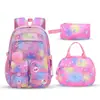 Nueva mochila escolar transfronteriza para niñas de primaria y secundaria, ligera y que reduce la carga, juego de tres piezas para estudiantes, mochila de doble hombro, Amazon