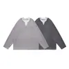 Ropa Vintage Otoño 2025 Nuevo Estilo Retro Americano Old Money Patchwork Falso Dos Piezas Cuello en V Holgado Sudadera Pulóver