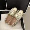 Mocasines Casuales Plateados Estilo Francés para Mujer, Suela Gruesa Modelo Nuevo 2025, Zapatos de Pescador Bajos Tejidos Inspirados en Chanel