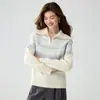 Suéter de Cachemira de Punto Fair Isle Nuevo Otoño/Invierno 2026 para Mujer, Cuello Redondo, Corte Holgado, Estilo Retro, Tejido Versátil