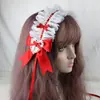 Diadema Hecha a Mano Original Lolita Estilo Japanese Soft Girl Dulce para el Cabello Diadema Lolita Versátil para el Uso Diario Tocado de Encaje Blanco