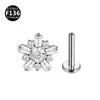 Aretes de Aleación de Titanio F136 con Bisel Degradado de Fuegos Artificiales de Margarita Pequeña y Circonita 5A, Uñas de Labios, Uñas del Cartílago de la Oreja, Joyería para Perforaciones Corporales
