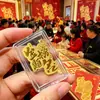Ouro Puro 999 Folha de Ouro Adesivo de Celular Chaveiro Pingente Ornamento. Boa Sorte nos Exames, Sucesso nos Exames e Presente de Proteção para Venda por Atacado
