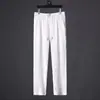 Conjunto de Duas Peças Masculino Verão Estiloso Esportivo Manga Curta e Calça Longa de Seda Gelada Transfronteiriço, Marca Tendência Respirável Fino Casual