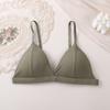 Sujetador de Seda de Hielo sin Costuras con Copas Fijas Estilo Francés para Pechos Pequeños con Escote en V Profundo, Banda Strapless para Mujer
