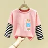 Camiseta Interior de Manga Larga para Niños, Nuevo Estilo Primavera y Otoño, Camiseta Interior de Algodón Puro para Niños, Atuendo de Primavera con Estampado de Dibujos Animados, Camiseta de Capa Interior