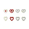 Joyería para Uñas con Corazón de Melocotón Hueco de Venta Caliente Transfronteriza Joyería para Uñas Portátil de Diamante de Aleación Amorosa Tridimensional Día de San Valentín