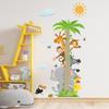 Adesivos de desenho animado de elefante e coqueiro para crianças, decoração de fundo para layout de quarto infantil, adesivos autoadesivos FX-D308
