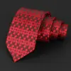 Gravata Masculina Bordado Jacquard Gravata Vermelha Gravata Masculina de Alta Qualidade Amarrada à Mão Traje Formal Fabricante Personalizado Estoque Pronto Atacado