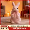 Conejo de Peluche Artificial Animal Figura Decoración Muñeca Lazo Rosa Pascua Transfronterizo Hecho a Mano