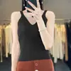 Camisole curta sem costura de uma peça só para mulheres, delicada e amiga da pele, modeladora e elegante, pode ser usada sozinha ou como camada interna, regata de tricô de uso duplo
