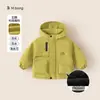 Chaqueta de Invierno Acolchada con Cremallera Bangxuan para Niños, Cortavientos Resistente a Tres Elementos para Exteriores, Color Sólido, Versátil, Abrigo para Niños