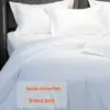 Conjunto de Quatro Peças para Cama B&B, Conjunto de Três Peças para Cama de Albergue da Juventude, Lençol Branco e Capa de Edredom para Hotel, Linho, Conjunto de Quatro Peças para Hotel B&B