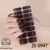 Suministro Especial Transfronterizo Polvo de Cebolleta Hoja de Arce Película de Esmalte de Uñas Degradado Difuminado Pegatinas para Uñas Venta Caliente Adhesivo Trasero Impermeable Pegatinas de Arte para Uñas de Lunares
