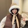 Gorro Lei Feng para Mujer Otoño e Invierno con forro polar Engrosado Cálido Gorro Baotou Coreano Protección para las Orejas a Prueba de Viento Protección para las Orejas Correa Gorro de Aviador