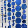 Celebración de Boda Centro Comercial de Bodas Hotel Decoración de Exhibición Comercial Cortinas de Hilo con Lentejuelas Redondas Azul Real Azul Oscuro